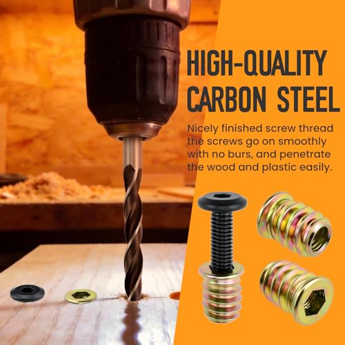 110 Sets M6 Threaded Inserts for Wood | 3 Sizes Inserts