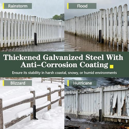 4 Pack Fence Post Repair Kit, Thickened Fence Post Anchor Stakes