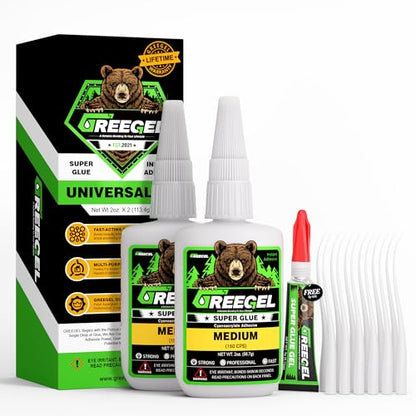 Clear Liquid Medium Super Glue 4 oz + 3g Gel Glue for Plastic Model - color: Medium Viscosity, size: 4 oz
