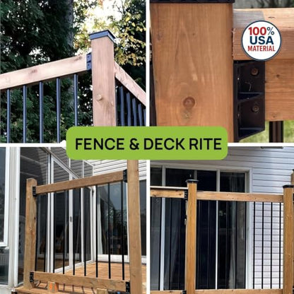 Deck Railing Hangers for 2x4 (1.5”x3.5”)(Black Polypropylene)(8 Pack)
