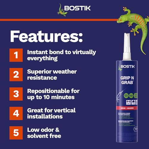 BOSTIK Grip n Grab 9.5oz Instant Grab Premium Heavy Duty Adhesive Glue