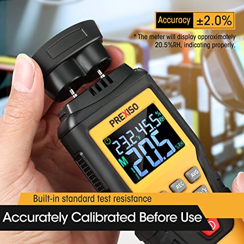 PREXISO Wood Moisture Meter, 7-in-1 Digital Moisture Meter, Mold Detector