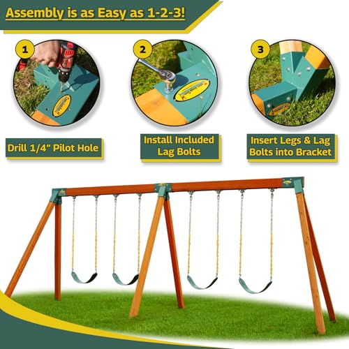 Eastern Jungle Gym Classic MkV DIY Swing Set Kit with Lumbar & Swings