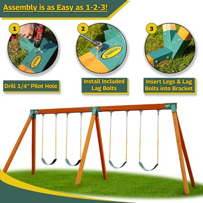 Eastern Jungle Gym Classic MkV DIY Swing Set Kit with Lumbar & Swings