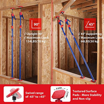WORKPRO Cabinet Jacks, 54-114 in Adjustable Support Pole, 154 lbs, 4-Pack - size: Long-54"-114" 4PC