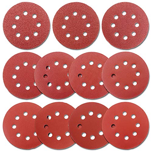 5-Inch Hook and Loop Sanding Discs for Random Orbital Sander, Assorted Sandpaper 40-1000 Grits, 110 PCS - size: 40-1000