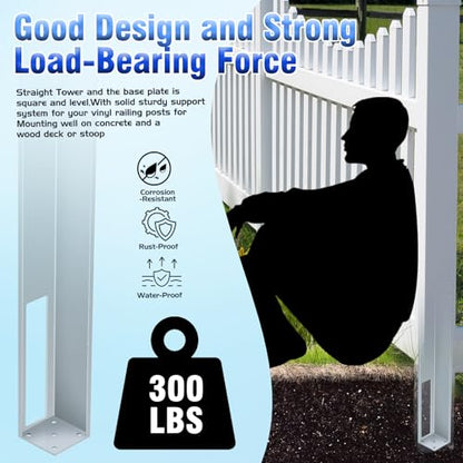 Vinyl Fence Concrete/Wood Post Mount Tower Fit for 5"x5"x36"