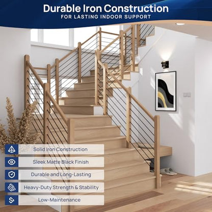 LukLoy 10 Pack 8 FT x 19/32 inch SS201 Horizontal Stair Balusters - size: 8 ft, style: 10 Pack