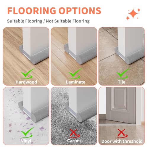 BKSAI Under Door Draft Stopper, 32-36in, Grey - color: Gray, size: 32-36in