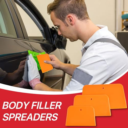 27 Pcs Body Filler Spreaders, 4, 5, 6 Inch Auto Plastic Putties Spreader, Automotive Body Fillers for Applying Fillers, Putties, Glazes, Caulks, Paint