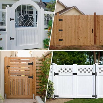 2 Pack 6" Door Hinges,280 Lbs Capacity Heavy Duty Gate Hinges - size: 6"- 2 pcs-Matte black