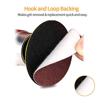 SPEEDWOX 100PCS 2" 100 Grit Sanding Discs, Hook and Loop No Hole Sandpaper - style: 100 Grit