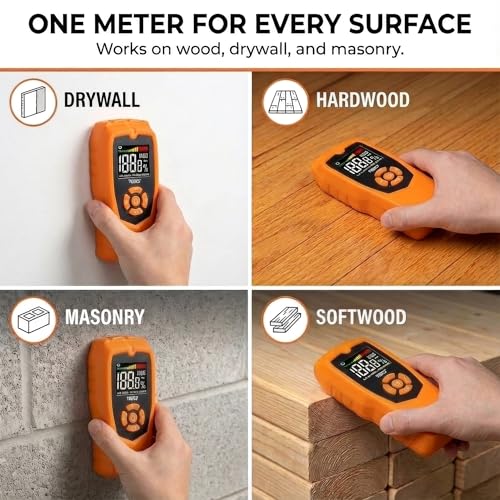 Mutt Tools Moisture Meter for Drywall Walls Pinless Wood Detector