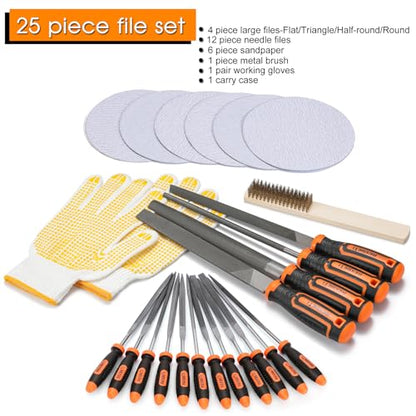REXBETI 25Pcs Metal File Set, Tool Sharpening, Woodworking, Finishing File - style: 25PCS