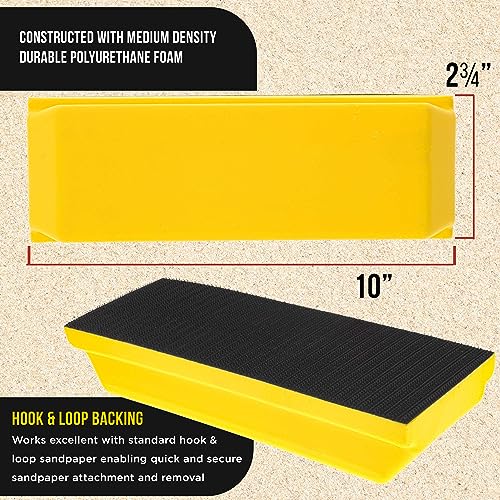 Dura-Gold Pro Series Rectangle 10" x 2-3/4" Hand Sanding Block Pad with - style: Adapter Block
