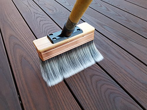 Perdura Deck Boss - 7 Inch Deck Stain Brush Applicator - #1 Rated Deck Staining Brush - Works on Wood, Concrete & Composite - Water and Oil Based Coatings - Floor, Fence & Deck