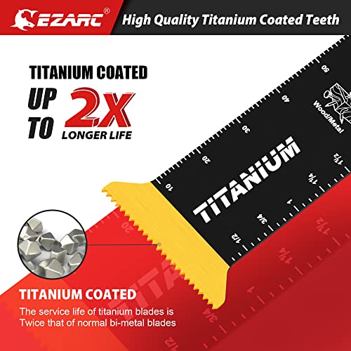 EZARC Titanium Oscillating Saw Blades, Extra-Long Oscillating Multitool Blades for Metal, Wood Nails, Screws Cutting, Plastic, 3 Pack - size: 3 Pcs Titanium