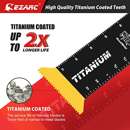 EZARC Titanium Oscillating Saw Blades, Extra-Long Oscillating Multitool Blades for Metal, Wood Nails, Screws Cutting, Plastic, 3 Pack - size: 3 Pcs Titanium