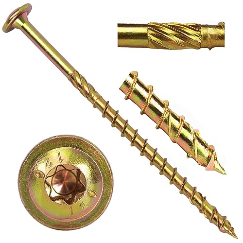 Structural Lag Screws 1/4" x 4-3/4" 50PCS Heavy Duty Wood Screws - size: 1/4" x 4-3/4" - 50 SCREW COUNT