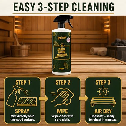 Sauna Wood Cleaner 32 oz | US Made | Sauna Spray | Hemlock, Pine, Cedar