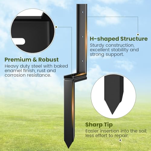 Housolution Fence Post Repair Kit,Separated Fence Post Anchor,2 Pack - size: 2 Pack