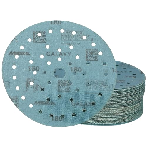 Mirka Galaxy Multifit 6 Inch Ceramic Discs, 180 Grit, Hook & Loop, 50 Pack - size: Grit 180