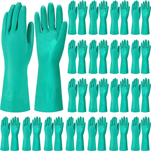 Potchen 20 Pairs Chemical Resistant Gloves 15 Mil Nitrile Gloves,Medium - size: Medium
