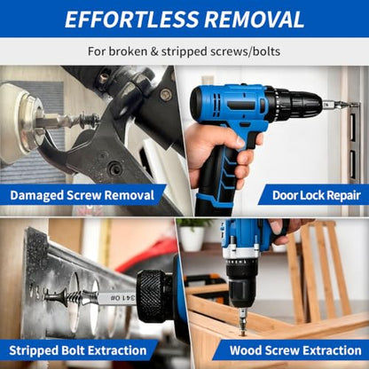 Greywolf 6 pcs Damaged Screw Extractor Set，Professional Grade Broken Bolt & Stripped Screw Remover Kit with Case，Hardened Steel Construction，Fits Drill & Hand Tools，DIY, Automotive, Plumbing Repair - size: 6