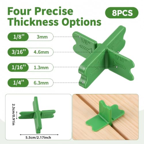8 Pcs Deck Spacer Tool Deck Board Spacers 4-in-1 X Shaped Plastic