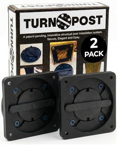 TurnPost 4x4 Post Base Bracket - 2 Pack Heavy-Duty Fence Post Anchor & Deck Post Base - Concealed Mount Concrete Connector - Rust-Resistant USA Steel Hardware - size: 4x4