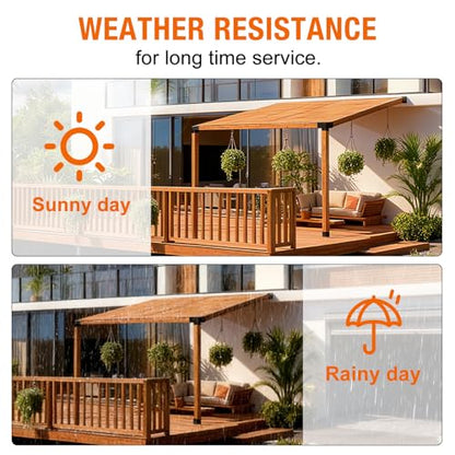 Eapele 6PCS 15° Slanted Roof Pergola Brackets, 3-Way Roof Wall Mount Extension Pergola Kit, Angled Wood Post Base Bracket,Patio Pergolas, Log Cabin - style: 2PC 3-Way Slanted+2PC Base+2PC Slanted Base