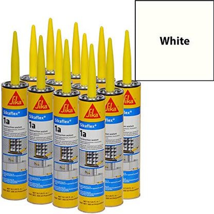 Sikaflex 1a Polyurethane Sealant Kit, White, Pack of 12 - color: White, size: Pack of 12