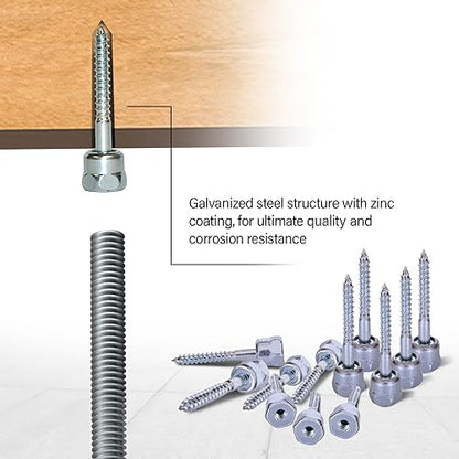 Everflow Sammys 8008957-75 GST 20 3/8 Inch Screw Vertical Threaded Rod Anchor Designed for Wood, Easy Use, No Pre-Drilling Required, Steel with Zinc Finish, 1/4 x 2 Inch Screw Length - (Pack of 75)