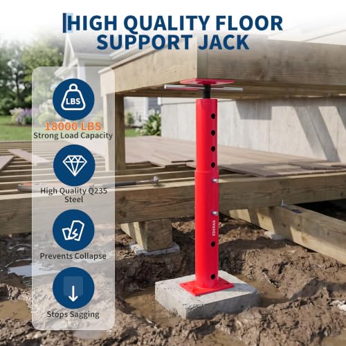 OUTLANE House Floor Jacks, 2 Pack 19"-36" Adjustable Jack Post 18000 LBS - color: Red, size: 19"-36"
