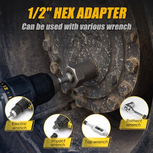 Topec Bolt Extractor Kit Heavy Duty, 9-Piece 1/2'' Drive - size: 9-piece