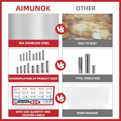 424-Piece Stainless Steel Roll Pin Kit - size: 424 pieces Metric Roll Pins