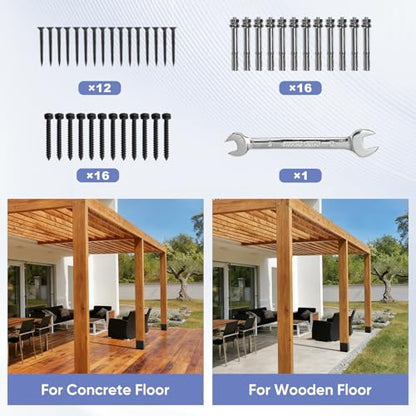 4"X6" Post Base 2 Pcs,Post Brackets (Inner Size 3.5"x5.5") 2mm Thick - size: 4X6 2PCS