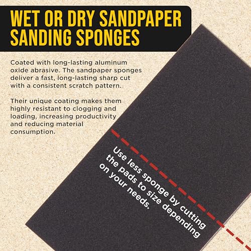 Dura-Gold 5" x 2-3/4" Sanding Sponge Variety Pack, Box of 24, Grits 320 400 - style: Variety Pack