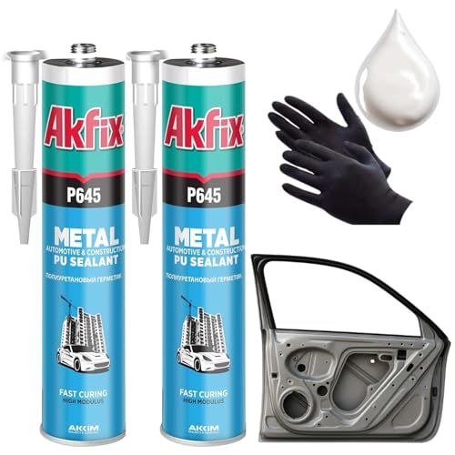 Akfix P645 Seam Sealer Automotive White (2x10.1 Oz.) - Urethane Autobody Seam Sealer Adhesive for Metal Joints, RV Roof Sealant, Sandable, Paintable, Fast Curing and Durable Bonding | White, 2 Pack - color: White, size: 2 Pack