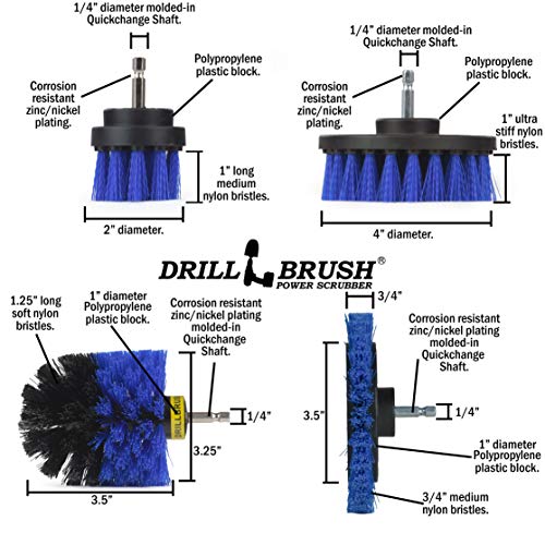 Drillbrush Blue - Boat Cleaning Drill Brush Attachment Set - Aluminum - color: Blue