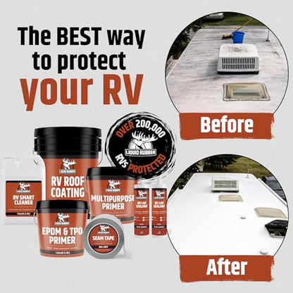 Liquid Rubber RV Roof Sealant - Camper & Trailer Coating, White, 1 Quart - size: 1 Quart