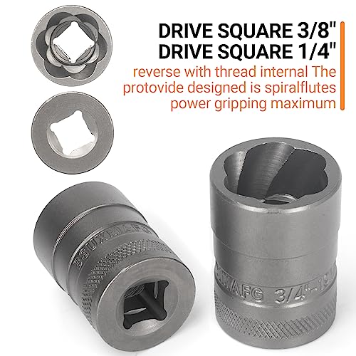 Bolt Extractor Set,1/4" & 3/8" Drive Impact Bolt & Nut Remover Set - size: 32 Pieces