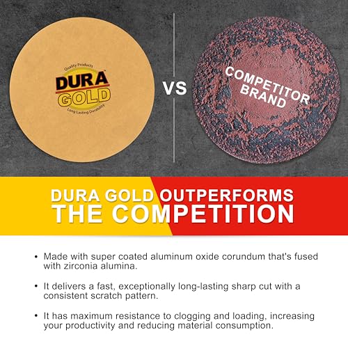 Dura-Gold - Premium - 320 Grit 3" Gold Hook & Loop Sanding Discs for DA - size: 320-Grit