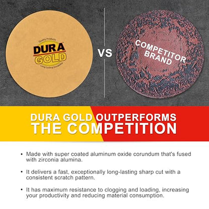 Dura-Gold - Premium - 320 Grit 3" Gold Hook & Loop Sanding Discs for DA - size: 320-Grit