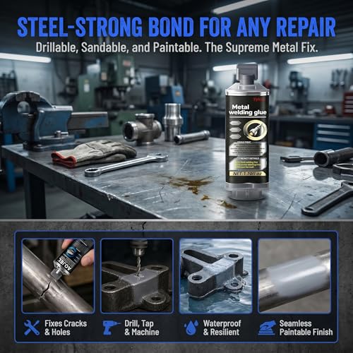 Tylove Metal Glue Heavy‑Duty Epoxy, 1.76 oz – Metal‑to‑Metal, Waterproof, Sandable, Paintable – Bonds Steel, Aluminum, Plastic, Ceramic, Wood, Fiberglass – 30‑Min Set, 24‑Hr Cure (2)