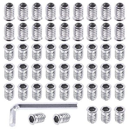 Swpeet 50Pcs 5/16" -18 x 20mm White Zinc Plated Carbon Steel Carbon Furniture Screw in Nut Threaded Wood Inserts Threaded Inserts Bolt Fastener Connector Hex Socket (5/16" -18 x 20mm) - size: 5/16" -18 x 20mm