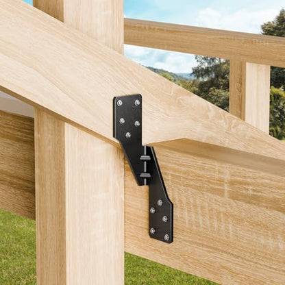 50 Pcs Hurricane Straps Tie Brackets - Heavy Duty 18 Gauge Steel Hurricane Clips for Roof, Shed and Walls, Hurricane Straps for Rafter H2.5A, Hurricane Roof Brackets, Truss Ties Black – Left - style: Left - Black Hurricane ties - 50pcs