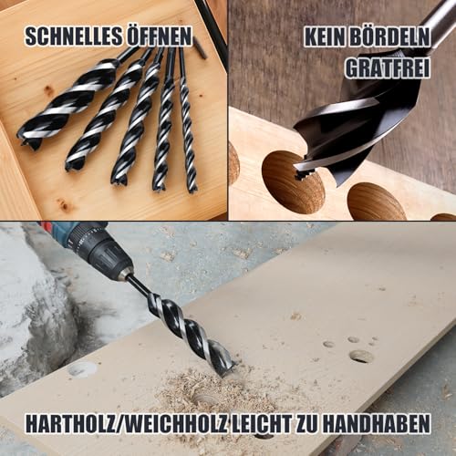 1-1/4" x 9" Auger Drill Bit for Soft and Hard Wood,Hex Shank - size: 1-1/4", style: 9"