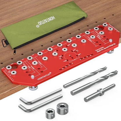 11-Hole Shelf Pin Jig and Hinge Jig 2-in-1, 1/4 Inch and 5mm Shelf Hole Jig