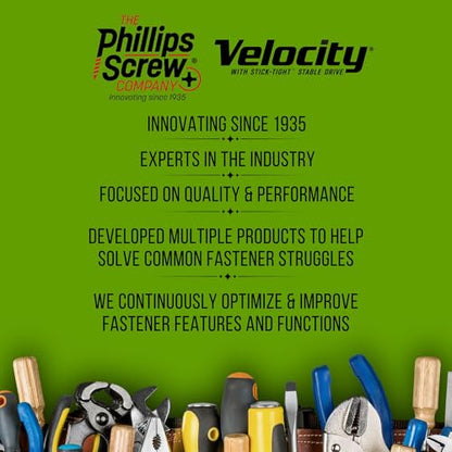 Velocity Exterior 3 Inch Wood Screws and T25 Torx Bits (Size #10) – Stick Tight Technology, Made with Carbon Steel, Includes Hexstix Bit & Storage Organizer Fence Screws for Wood (325 Pieces) - size: #10 x 3", style: Medium Tub